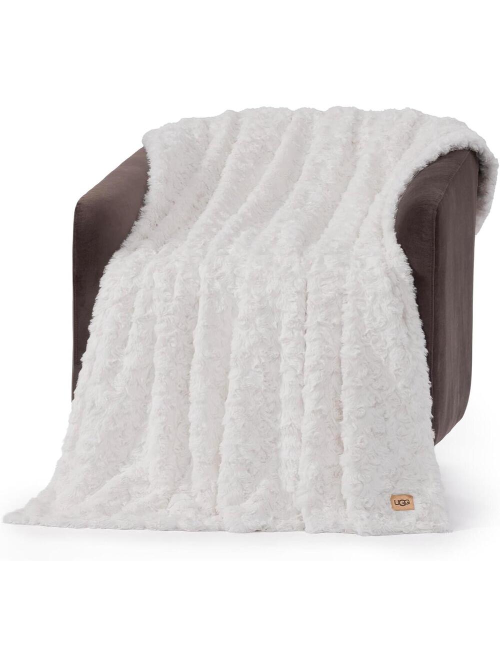 UGG Adalee Faux Fur Throw Blanket for Couch, Cozy Soft Blanket for Bed or Chair